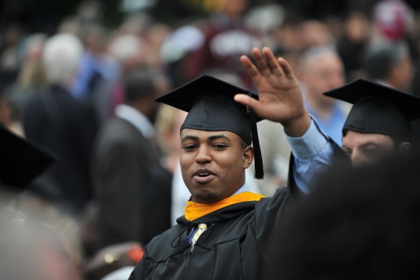 Nahom Kidanemariam at his graduation from Fordham University, Gabelli School of Business.