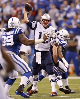 Quarterback of the New England Patriots, Tom Brady, leads his team against the the Colts. (Sam Riche/MCT)
