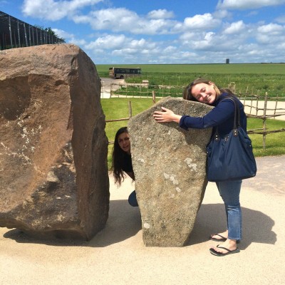 Sydney and Erin express their newfound love for Stonehenge. (PHOTO COURTESY OF BAILEY BARNETT)