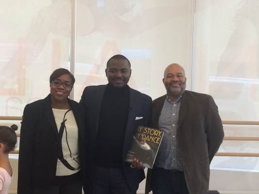Robert Battle with his author and illustrator Lesa Cline-Ransome and James E. Ransome. (PHOTO COURTESY OF SOMEONE)