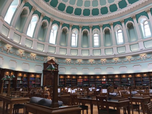 Inside the Reading Room of the National Library of Ireland. (ERIKA ORTIZ/THE OBSERVER)