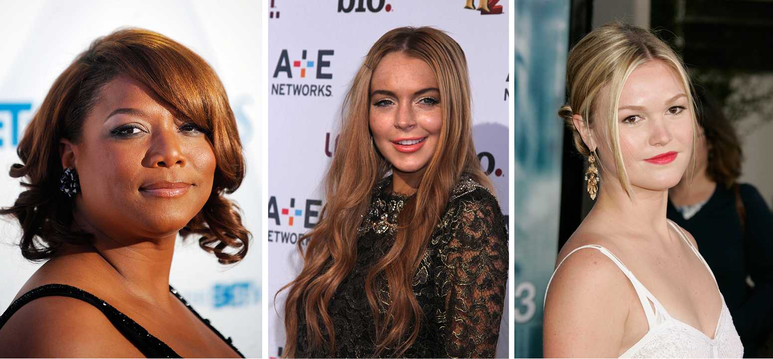 Queen Latifah, Lindsay Lohan and Julia Stiles are recent examples of actors who have found gone from appearing in movies on the big screen to those showing on TV. (Left to right: Olivier Douliery/Abaca Press/MCT;Sonia Moskowitz/Globe Photos/MCT;Francis Specker/Landov/MCT)