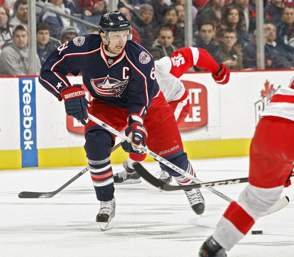 Columbus Blue Jackets right wing Rick Nash (61) is seen during an NHL game against Detroit Red Wings at Nationwide Arena in Columbus, Ohio, Tuesday, February 28, 2012. (Kyle Robertson/Columbus Dispatch/MCT)