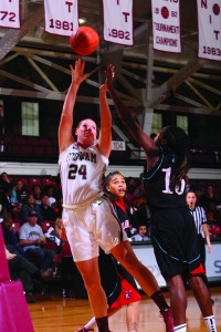 Forward Samantha Clark, FCRH ’16, stepped up in a big way, helping the team to a 22-win season. (Courtesy of Fordham Sports)