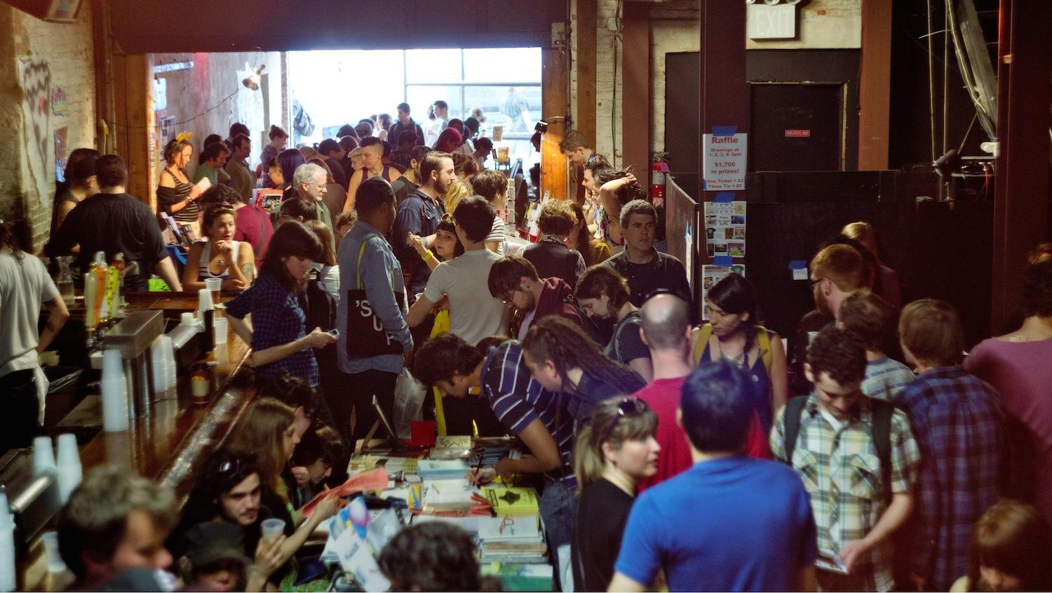 A crowd at the 2012 Brooklyn Zine Festival. (Courtesy of BrooklynZine/Photo by Eric Epstein)