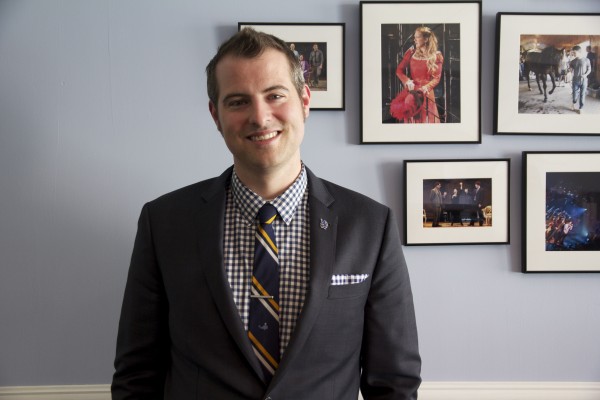 John Johnson, FCLC ’02, producer of “Vanya and Sonia and Masha and Spike,” at Joey Parnes Productions. (Ludovica Martella/The Observer)