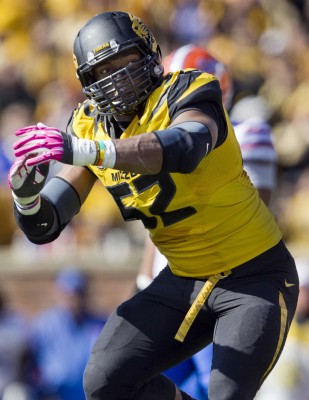 Michael Sam enters the 2014 draft as the first openly gay NFL player. (Shane Keyser/Kansas City Star via MCT)