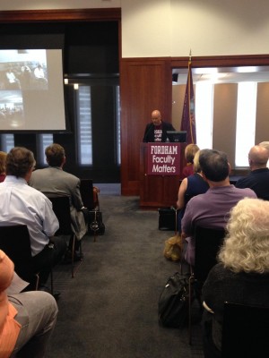 Faculty members gather together on Wednesday, Sept. 10 to discuss health care benefits. (Adriana Gallina/The Observer)