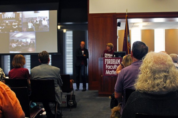 Faculty members gather together on Wednesday, Sept. 10 to discuss healthcare benefits. (Tyler Martins/The Observer) 