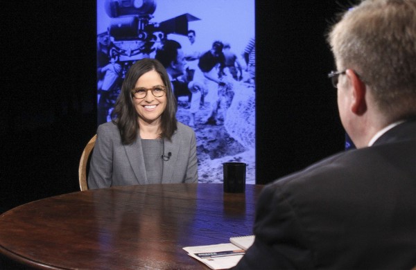 Fordham Chair of Communication and Media Studies Jacqueline Reich discusses the characteristics of Italian cinema. (Courtesy of Jacqueline Reich)