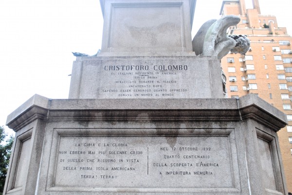 The 1892 Christopher Columbus Monument was erected to commemorate the 400th anniversary of Columbus’ landing in the Americas. (Rex Sakamoto/The Observer)