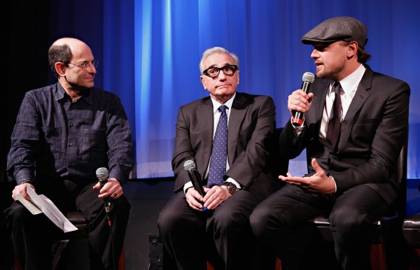 Moderator Brian Rose, director Martin Scorsese and actor Leonardo DiCaprio attend the Academy of Motion Picture Arts and Sciences Official Academy Members screening of 'The Wolf Of Wall Street' at the Academy Theater at Lighthouse International on December 18, 2013 in New York City. Photo courtesy of Cindy Ord/Getty Images for Academy of Motion Picture Arts and Sciences