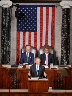 President Barack Obama delivers the State of The Union address on Tuesday, Jan. 20, 2015, in the House Chamber of the U.S. Capitol in Washington, D.C. Photo courtesy of Olivier Douliery/Abaca Press/TNS