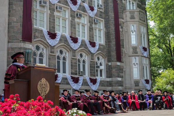 Nana Lordina Dramani Mahama emphasized the importance of social justice work within communities and urged the graduates to continue to hold this value throughout their careers. (PHOTO BY JASON BOIT/THE OBSERVER).