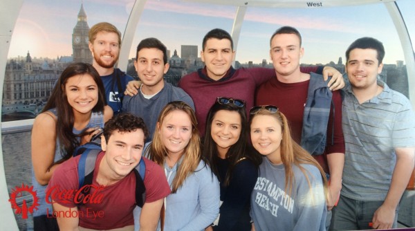 Some Fordham London students taking a ride on the London Eye (PHOTO COURTESY OF THE LONDON EYE)